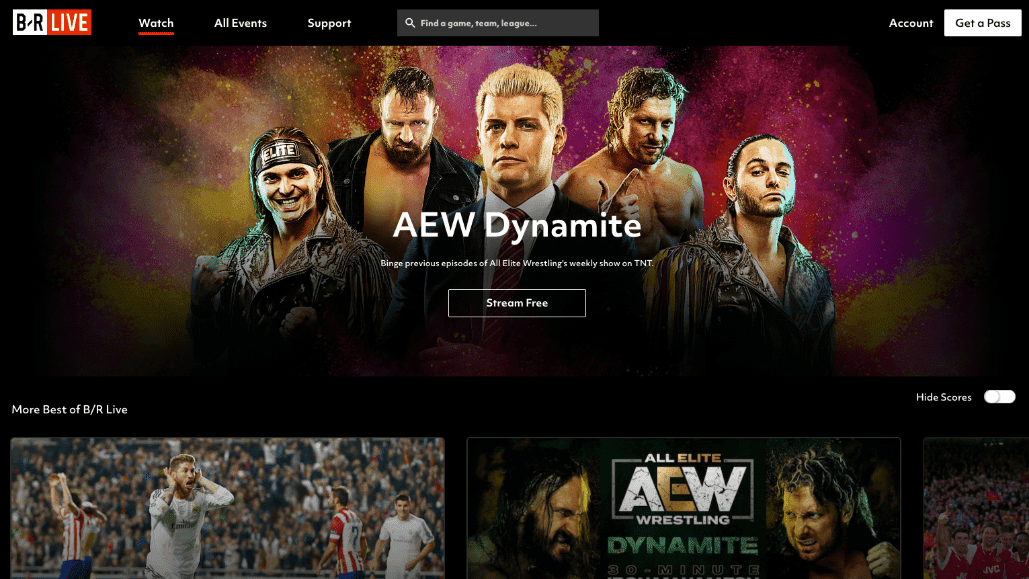BR Live home page desktop