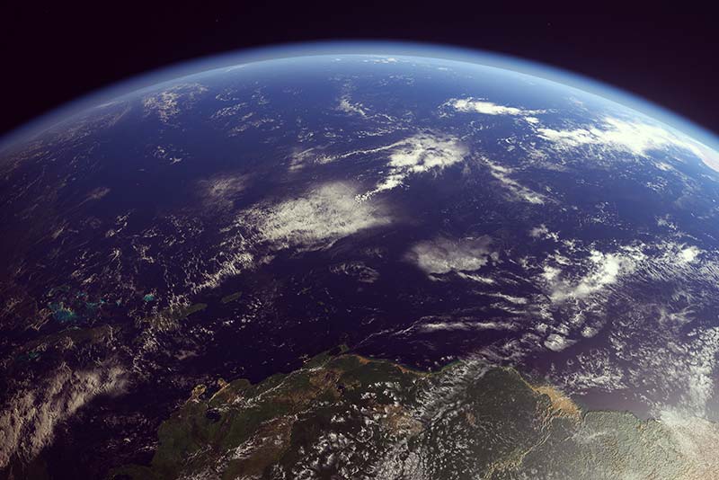 View of Earth from outer space.